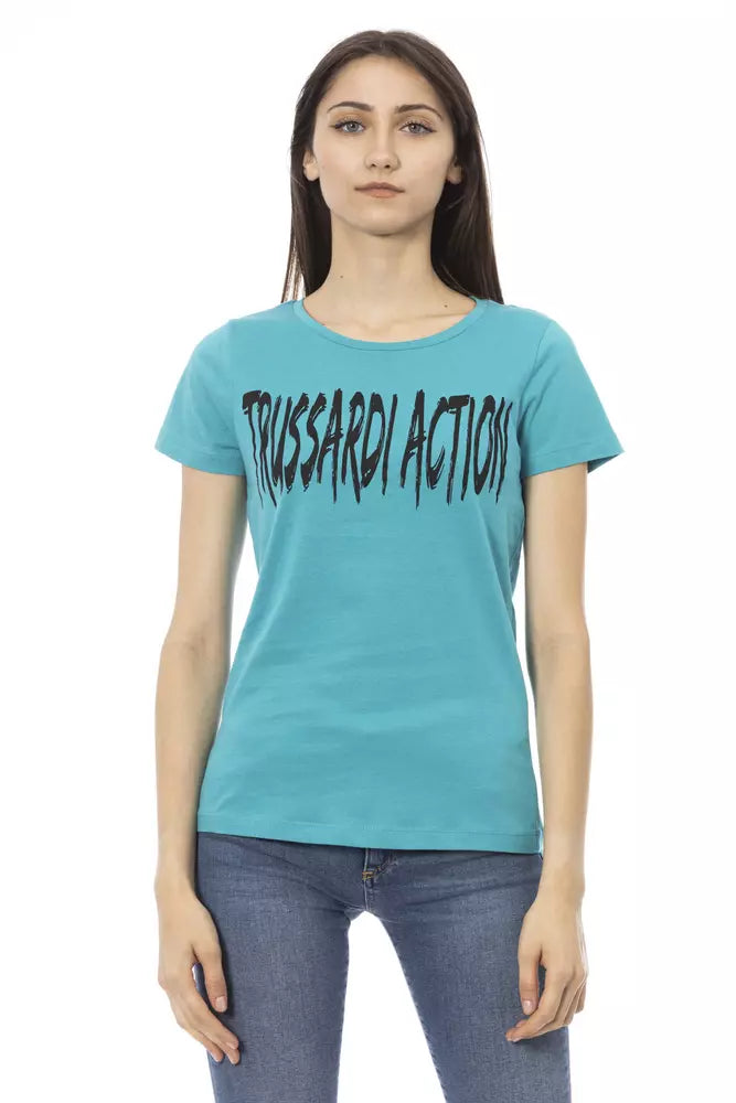 Trussardi Action Light Blue Cotton Women Top